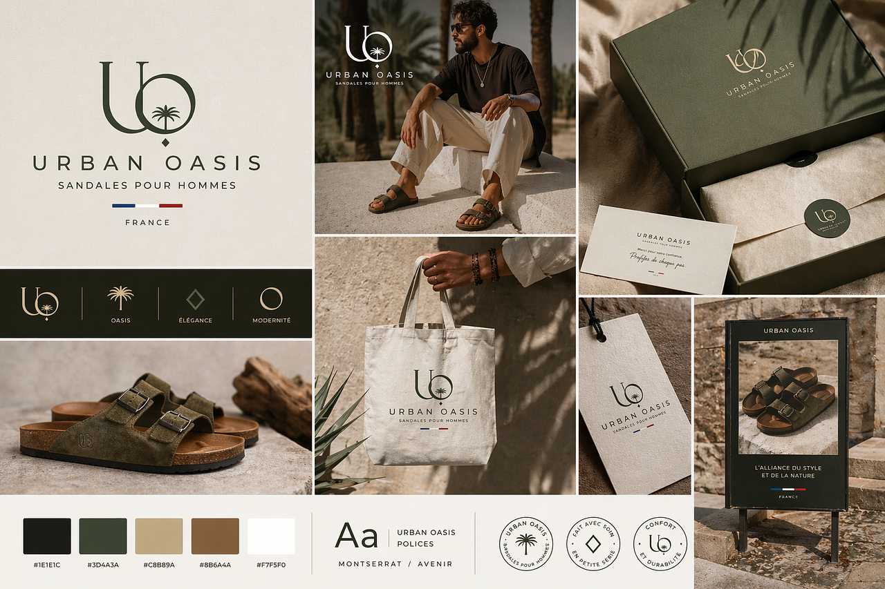 Identité visuelle & branding – Marque de sandales