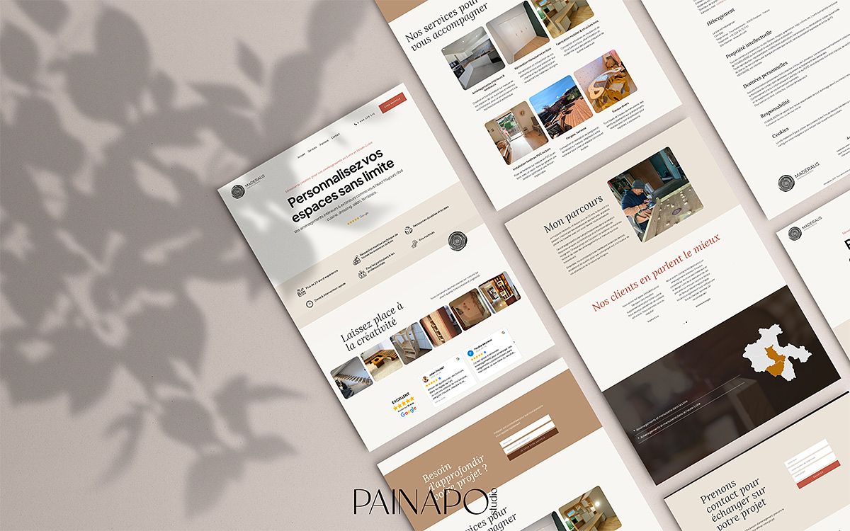 Site one page menuisier