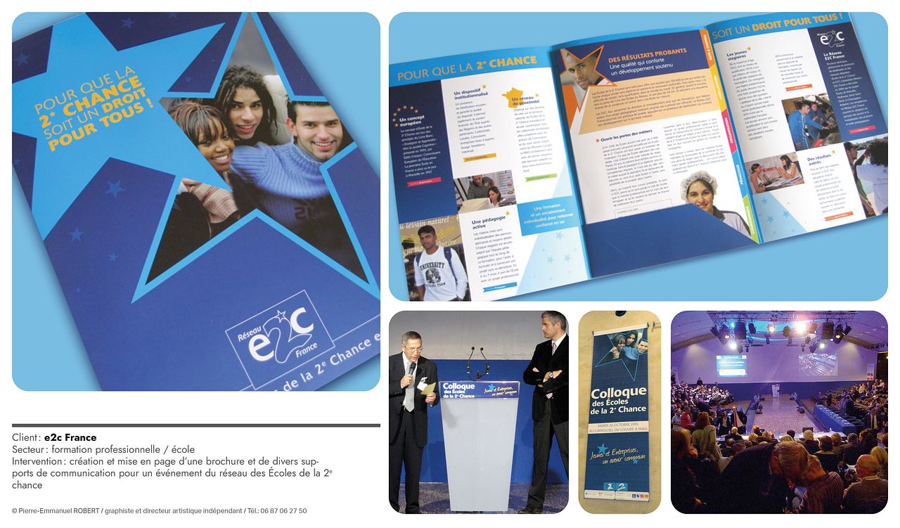 Brochure et supports de communication pour l'e2c