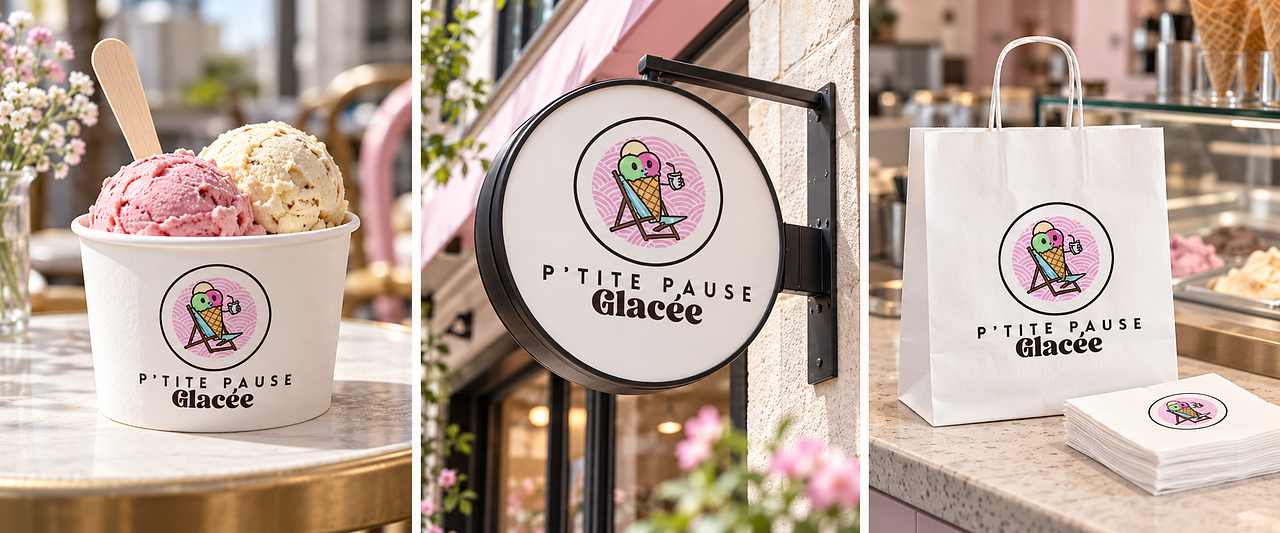 P’tite Pause Glacée — Création de logo pour un gla
