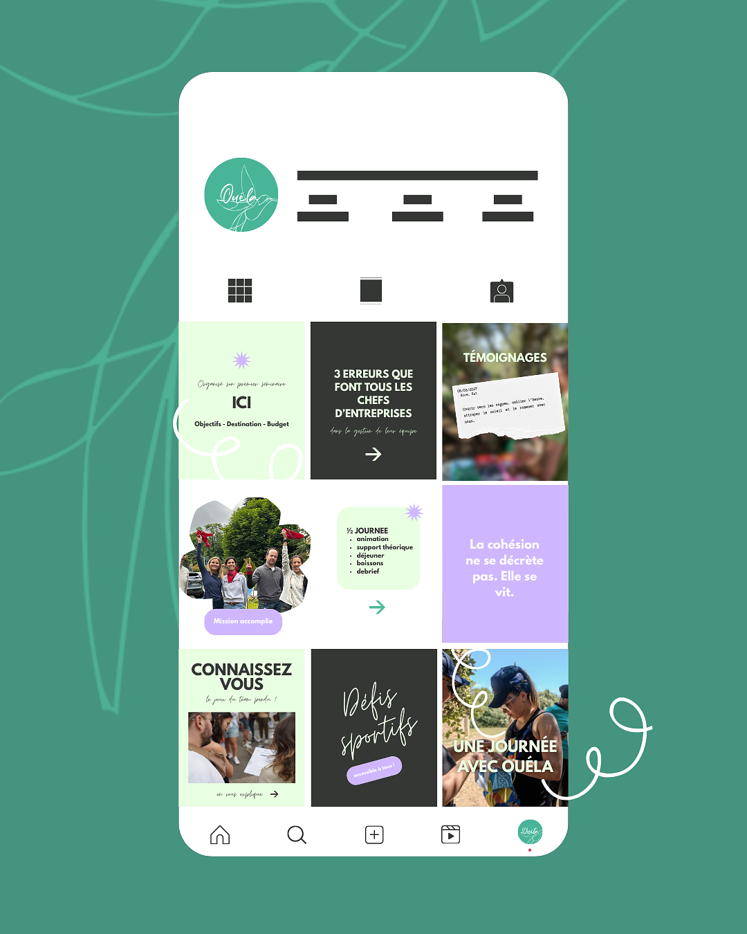 Feed instagram Ouéla - séminaires sportifs