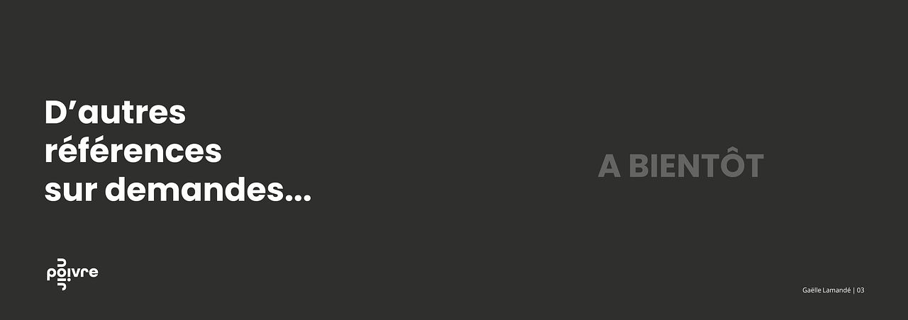 Portfolio Gaëlle Lamandé à l'Atelier Poivre Noir