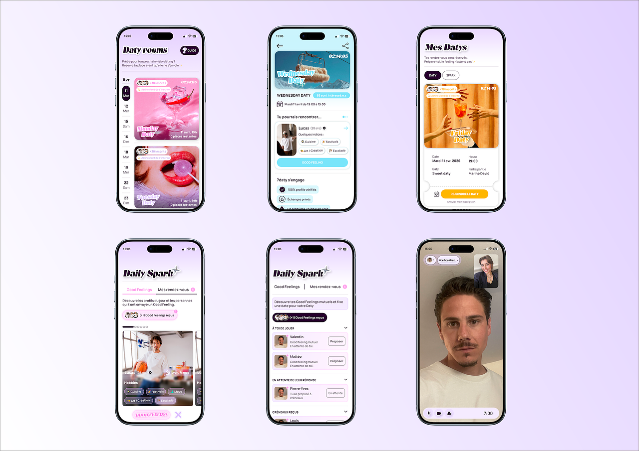 Design d'application mobile de rencontre