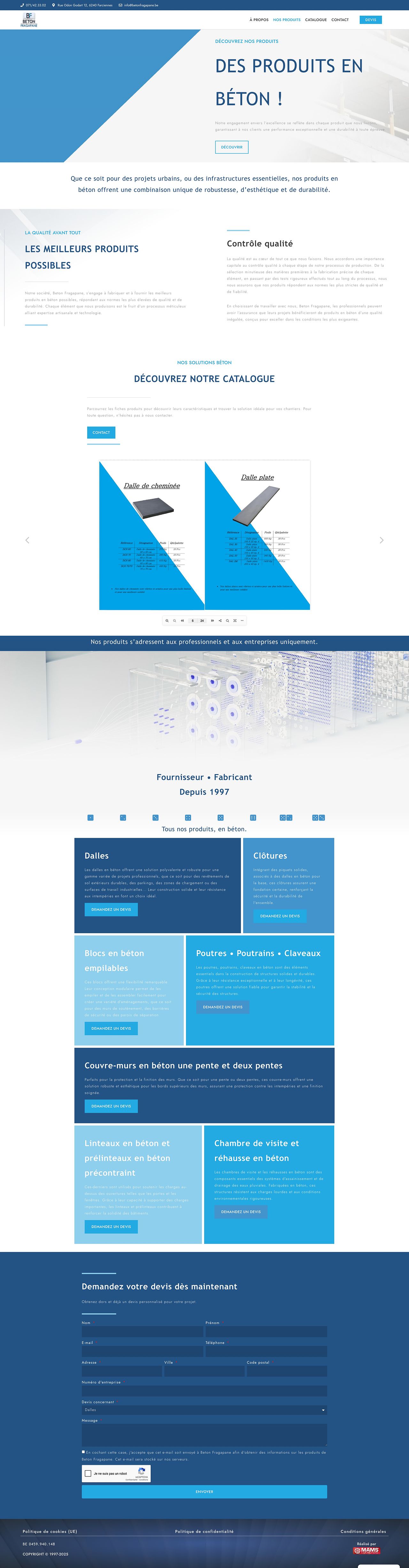 Webdesign réalisé chez MAMS Computers SRL