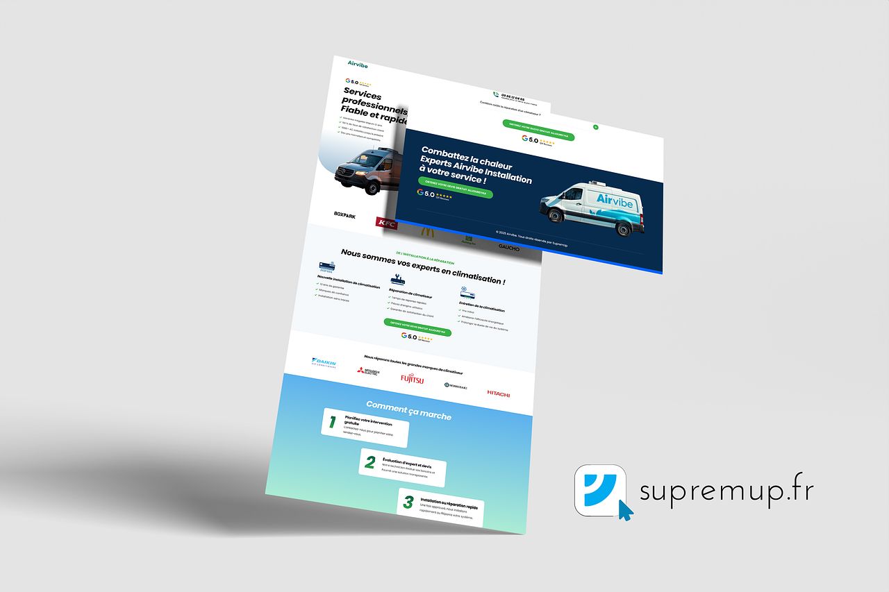 Landing page haute conversion climatisation