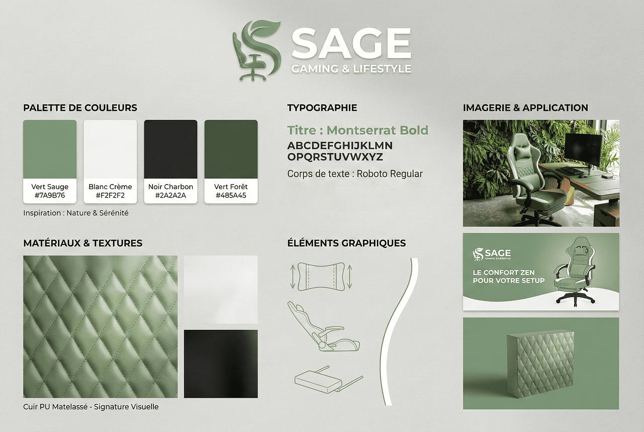 Charte graphique fauteuil gaming