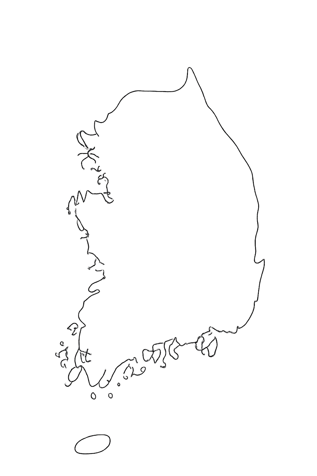 Illustration Minimaliste de la Corée du Sud