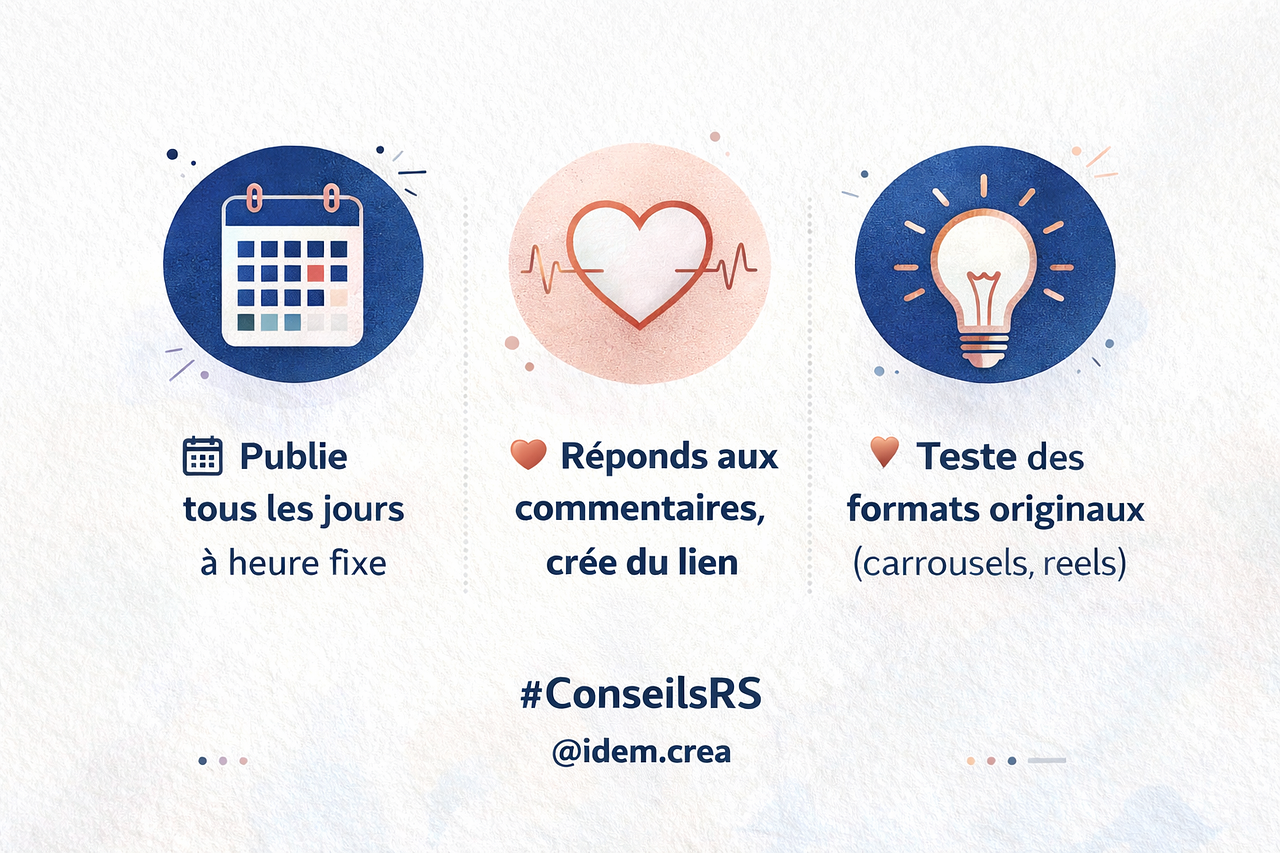 Infographie 3 conseils réseaux sociaux