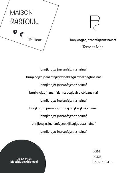 Carte restaurant