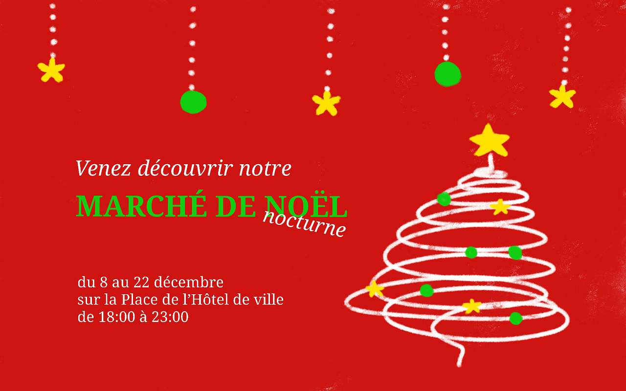 Affiche de marché de Noël illustrée à la main
