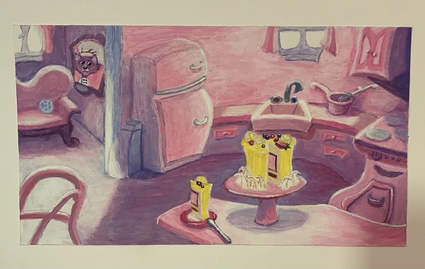 Concept art d’une cuisine cartoon