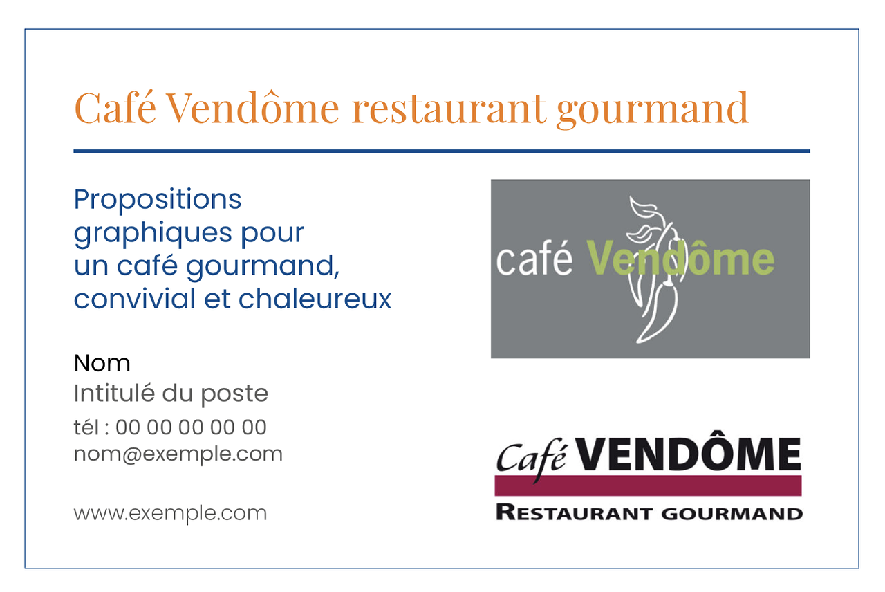Café Vendôme – propositions graphiques & identité