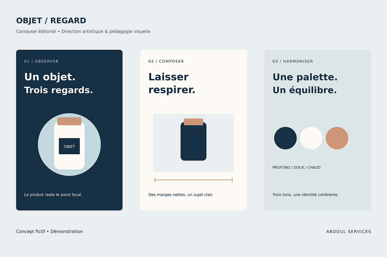 Objet / Regard | Carrousel en trois cartes