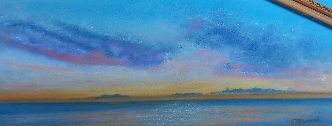 Paysage au pastel sec