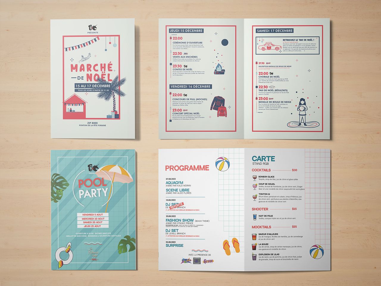 Flyers - Marché de Noël et Pool party