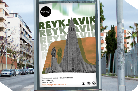 Affiche Reykjavik - Les Voyageurs