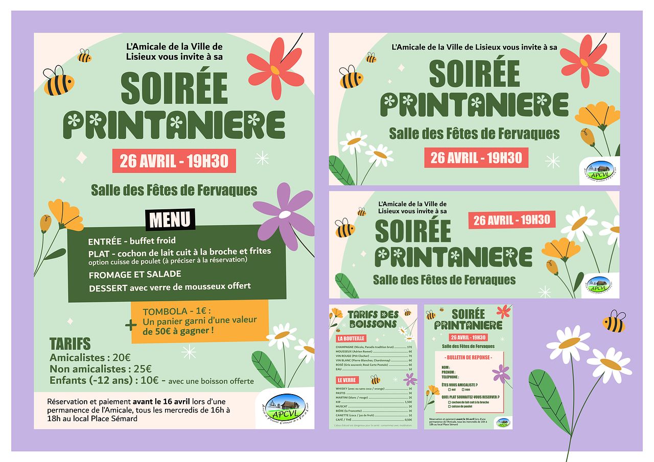Affiche et déclinaisons - Soirée printanière