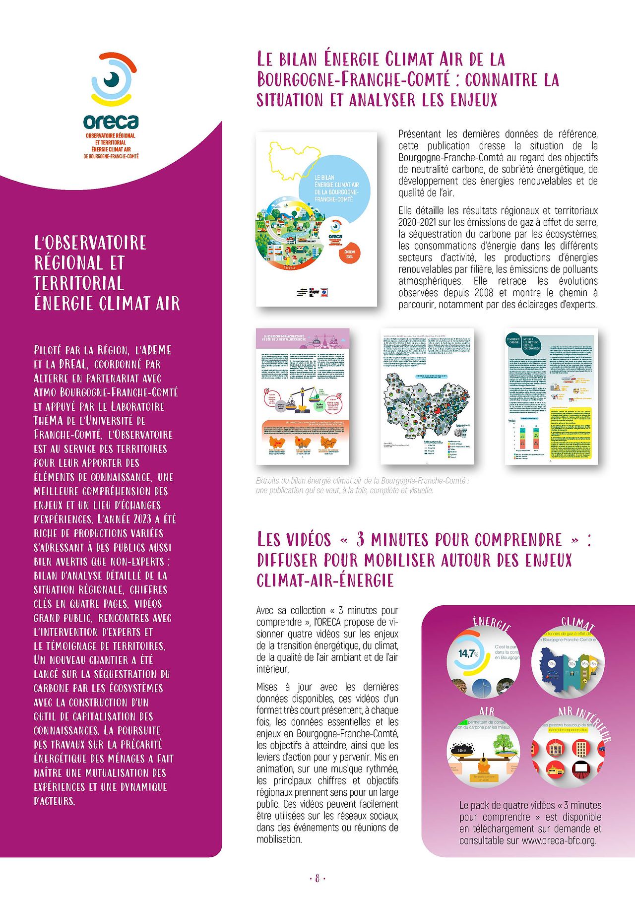 Page de rapport d'activités