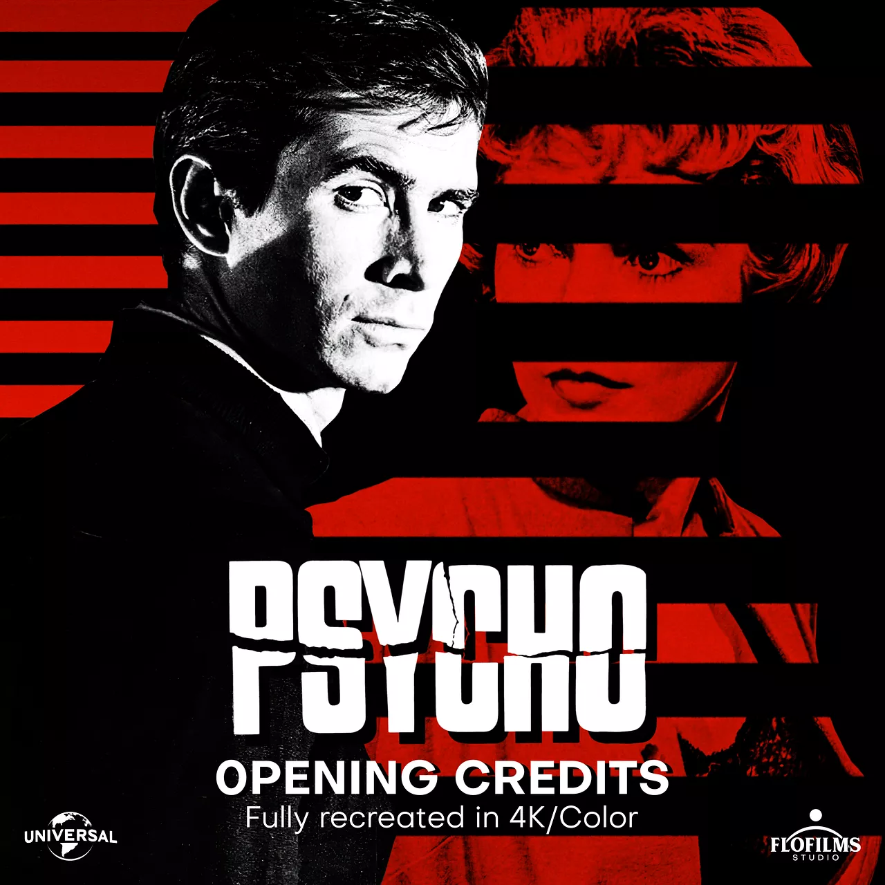Alfred Hitchcock's Psycho | Opening credits (4K/Co par flofilms_studio
