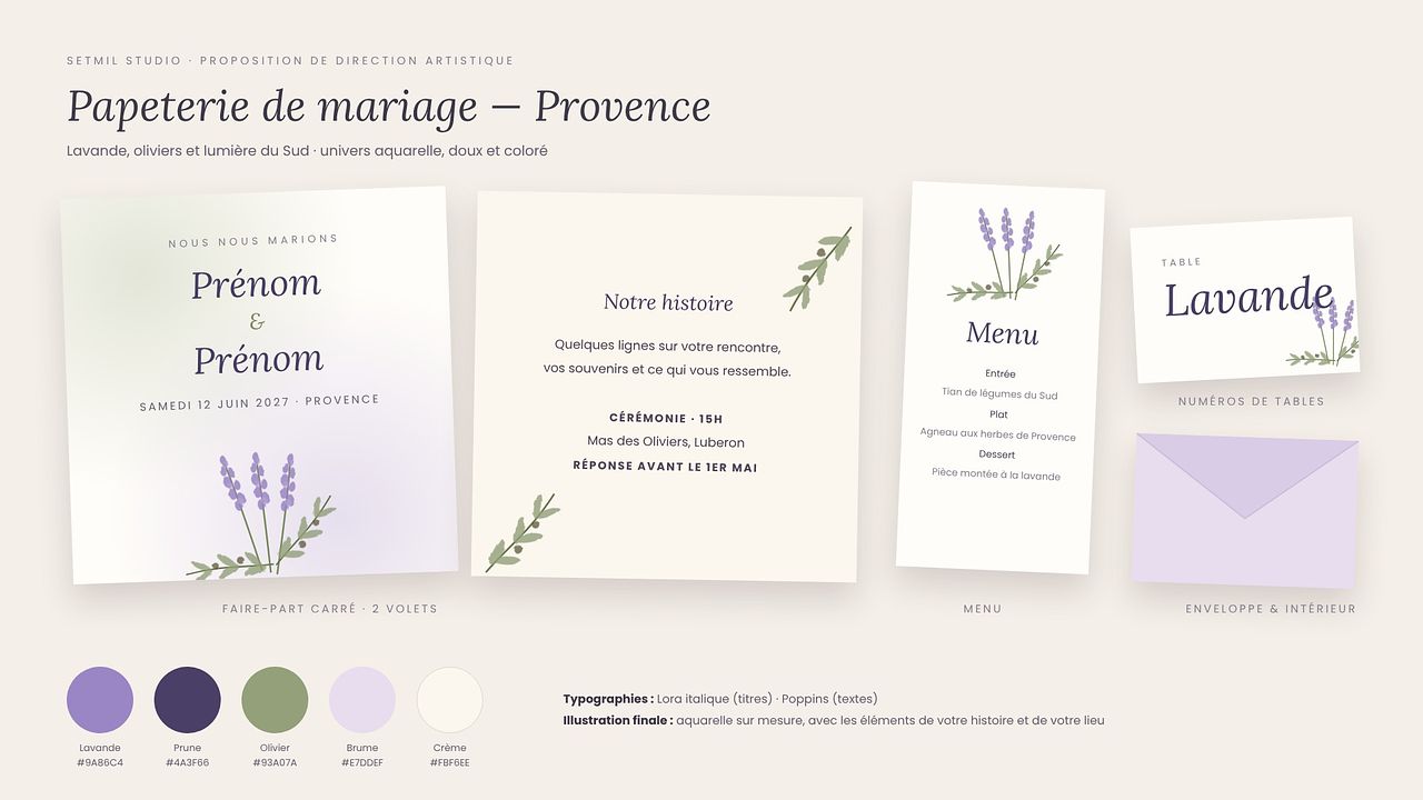 Papeterie de mariage Provence