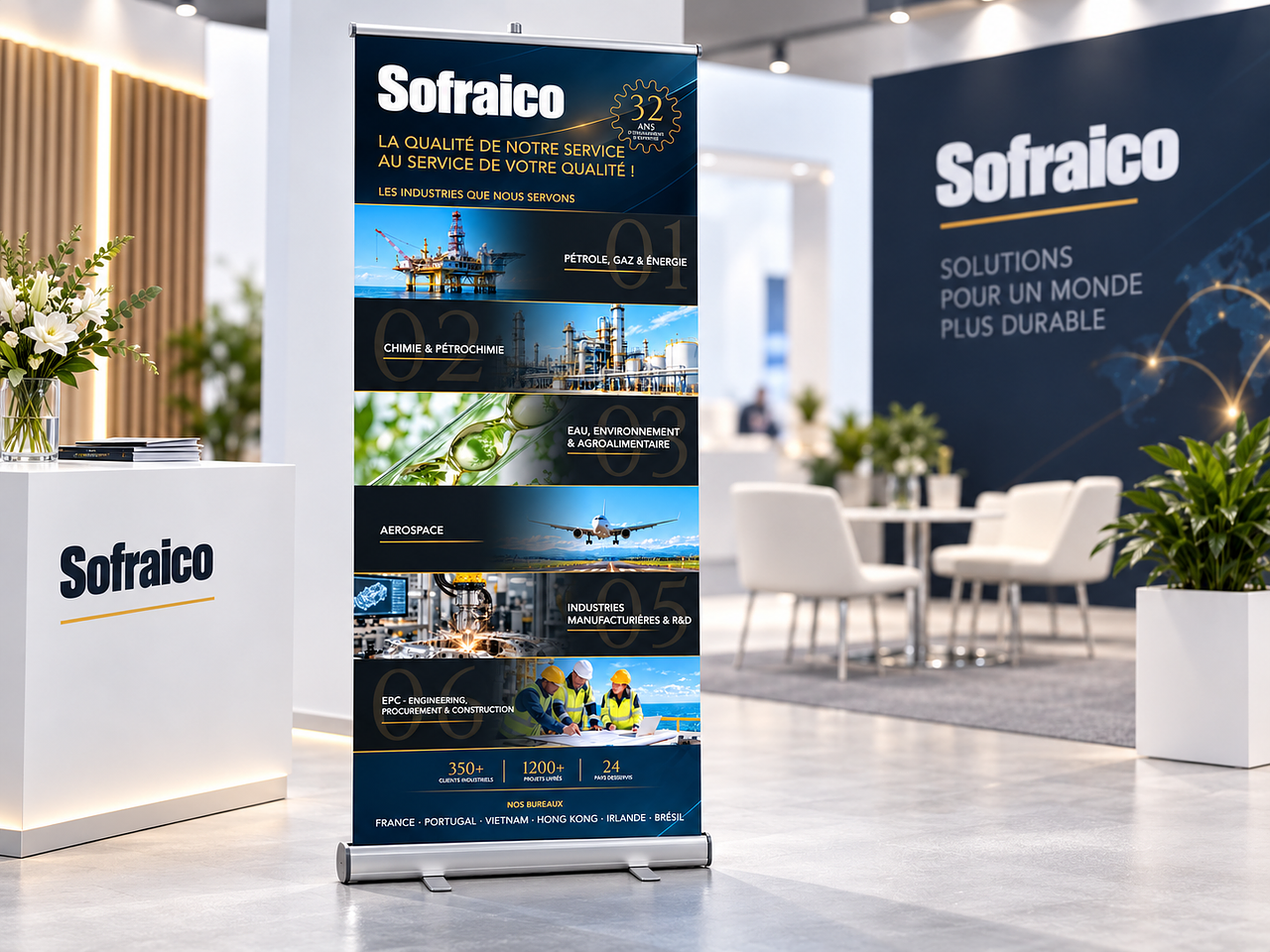 Sofraico — Design d’exposition & Roll-up corporate