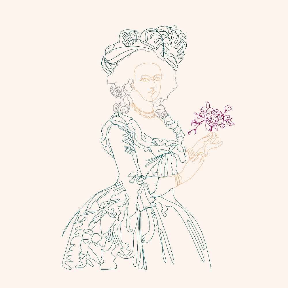 Illustration - Marie Antoinette à la rose