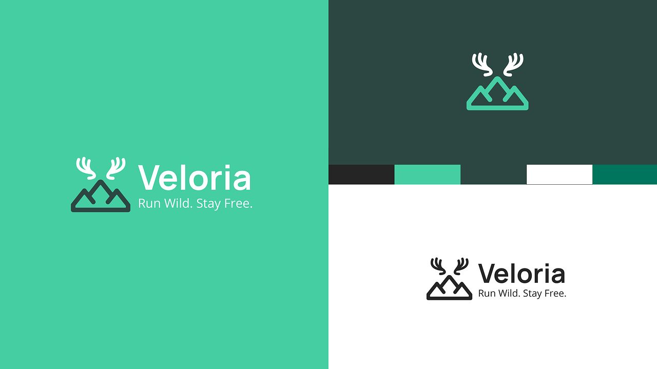 Veloria logo and branding
