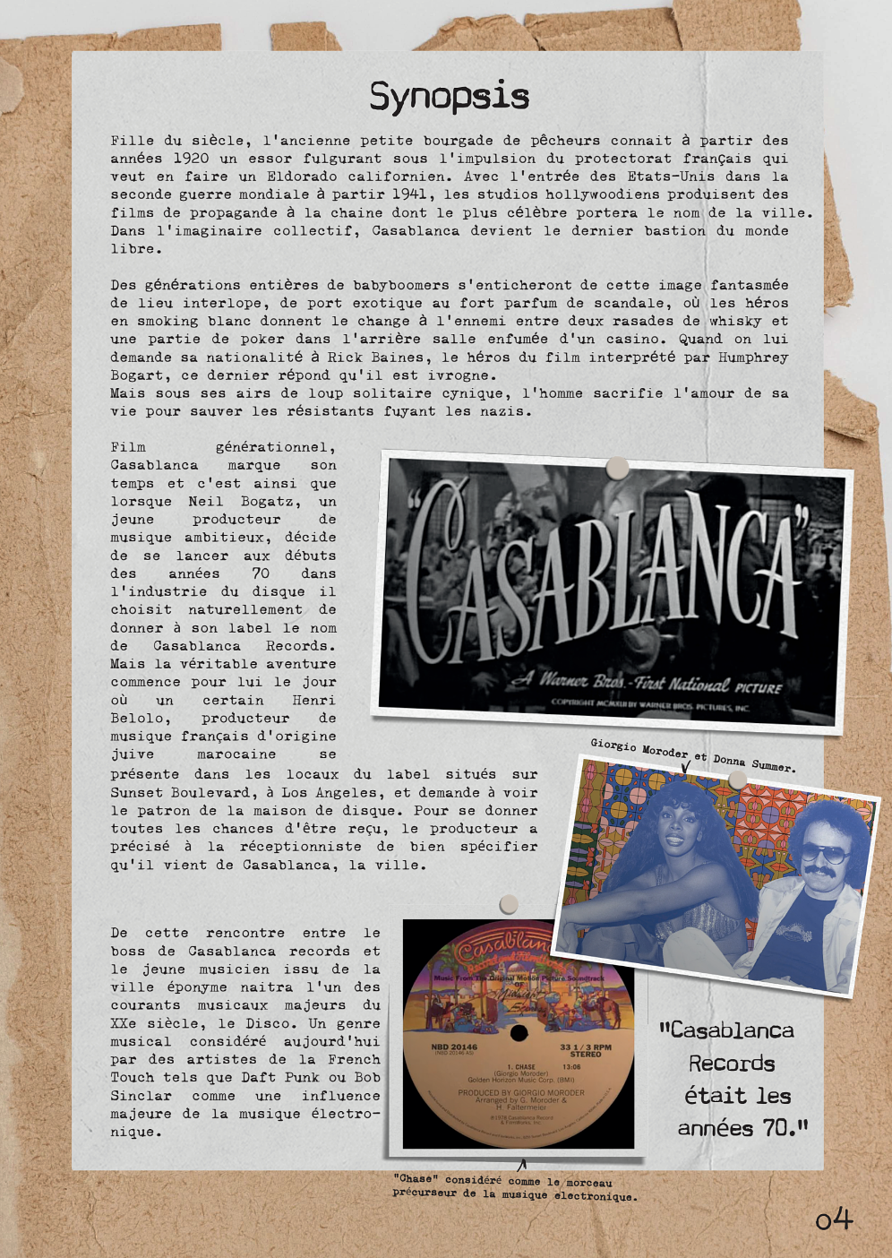 CASABLANCE Note d'intention cinéma - mise en page