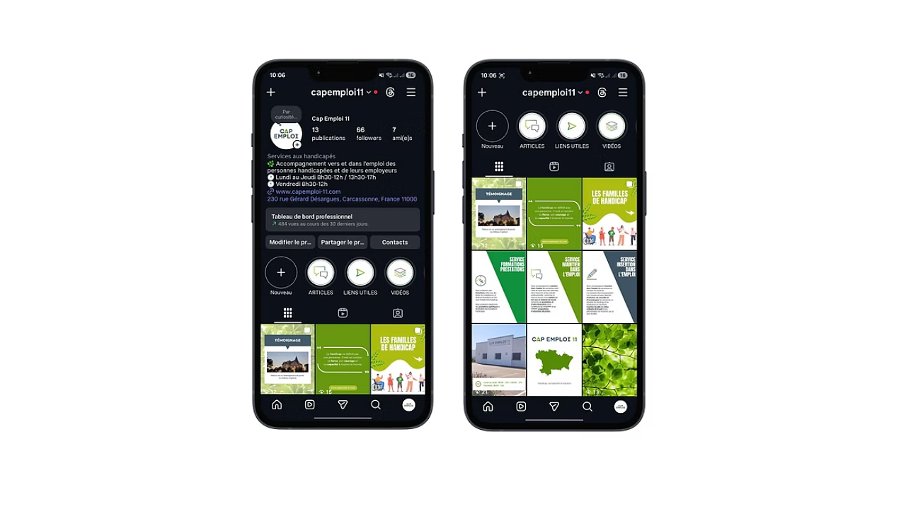 Création de contenu pour un compte Instagram