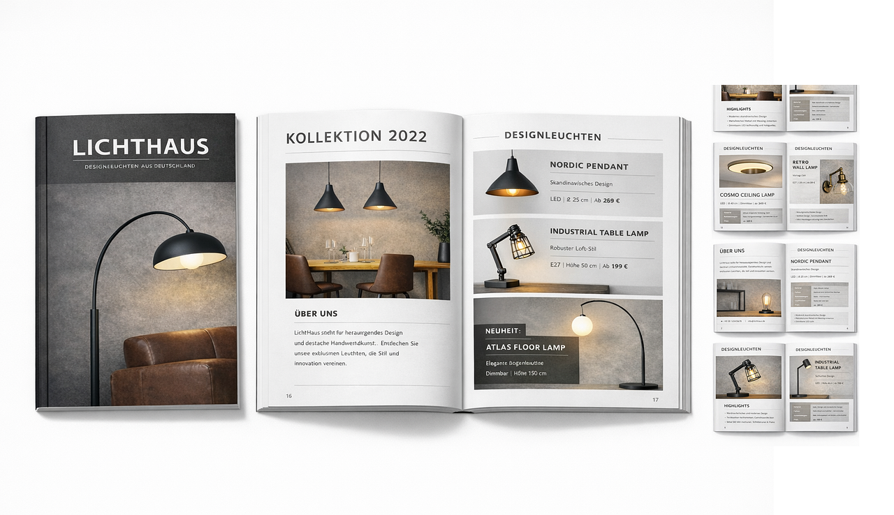 Création catalogue 48 pages luminaires