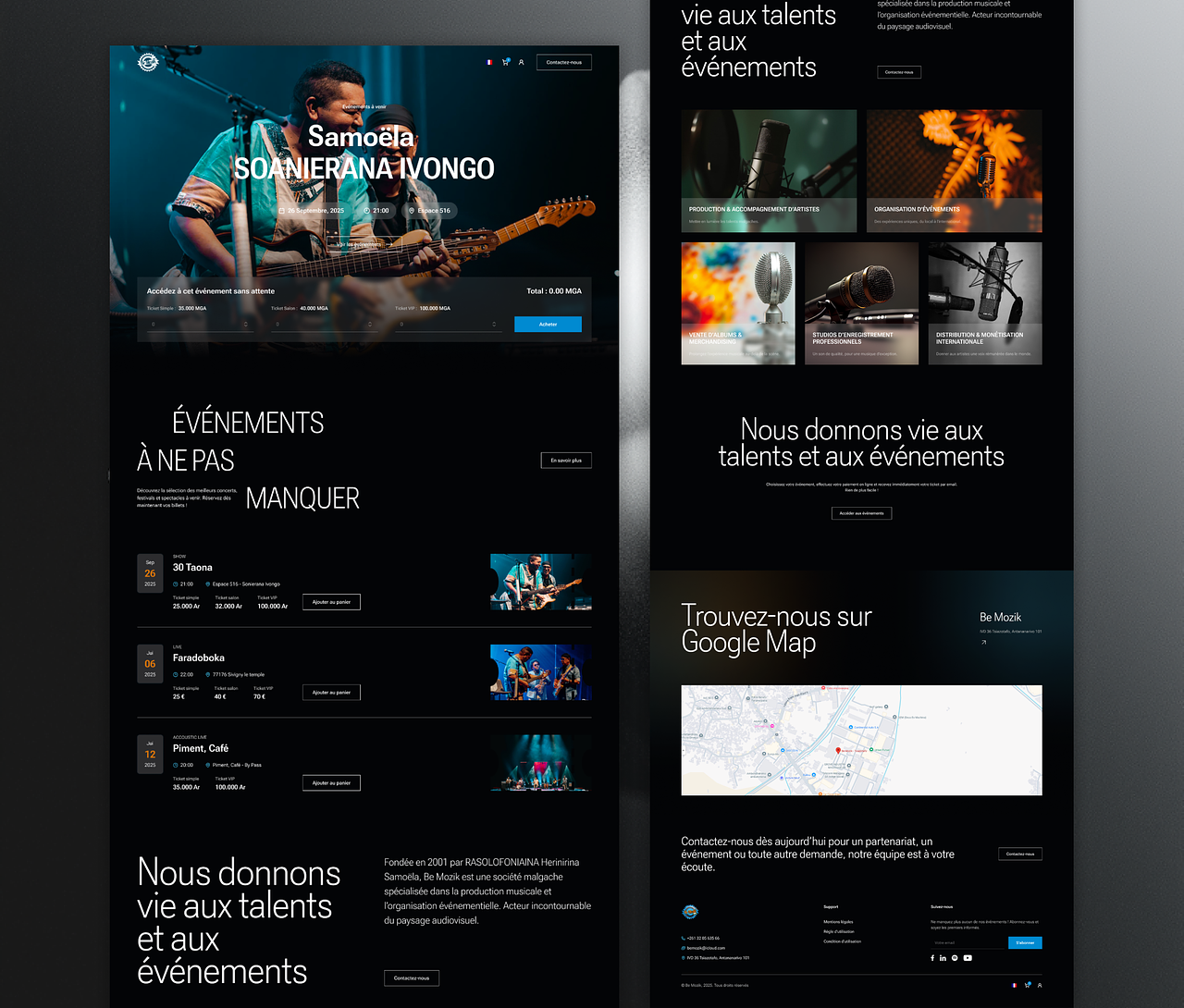 Maquette - BE MOZIK - Home page