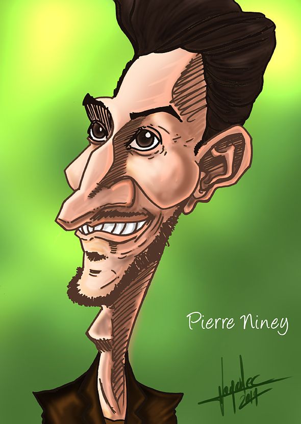 Caricature de Pierre Niney