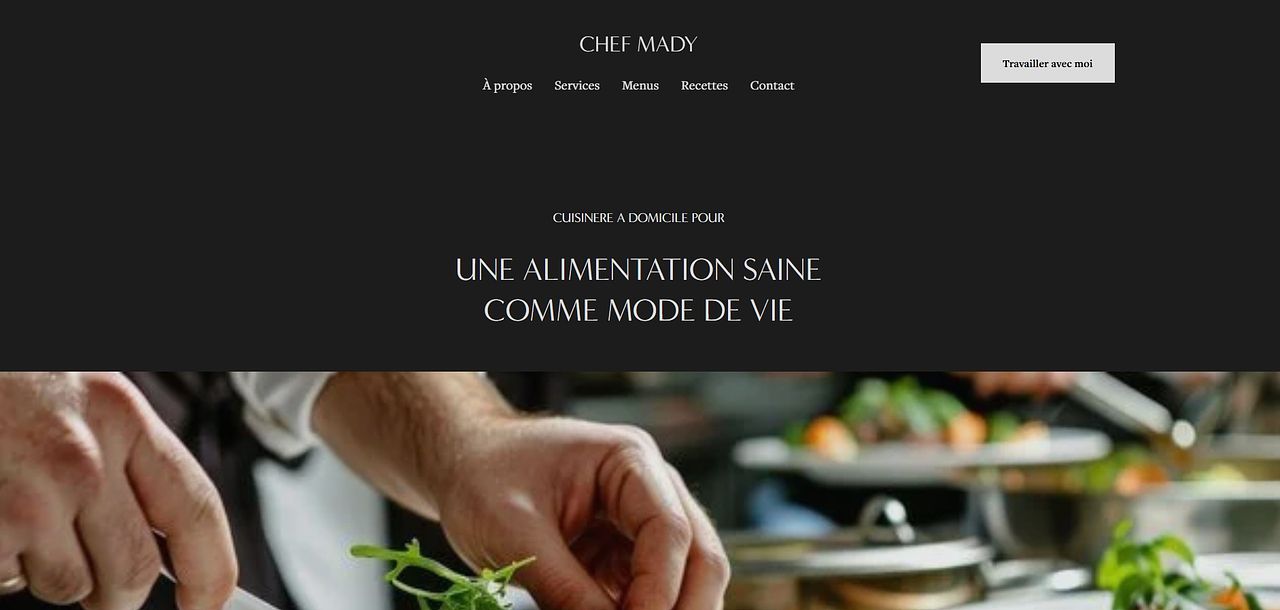 SITE INTERNET POUR CHEF A DOMICILE