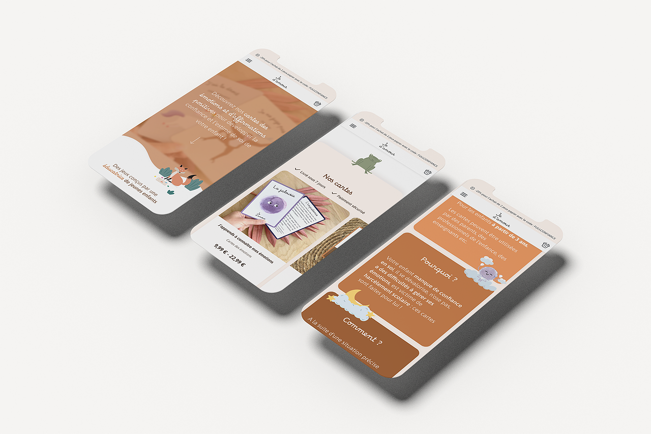 Site e-commerce | Je d'amour, cartes des émotions