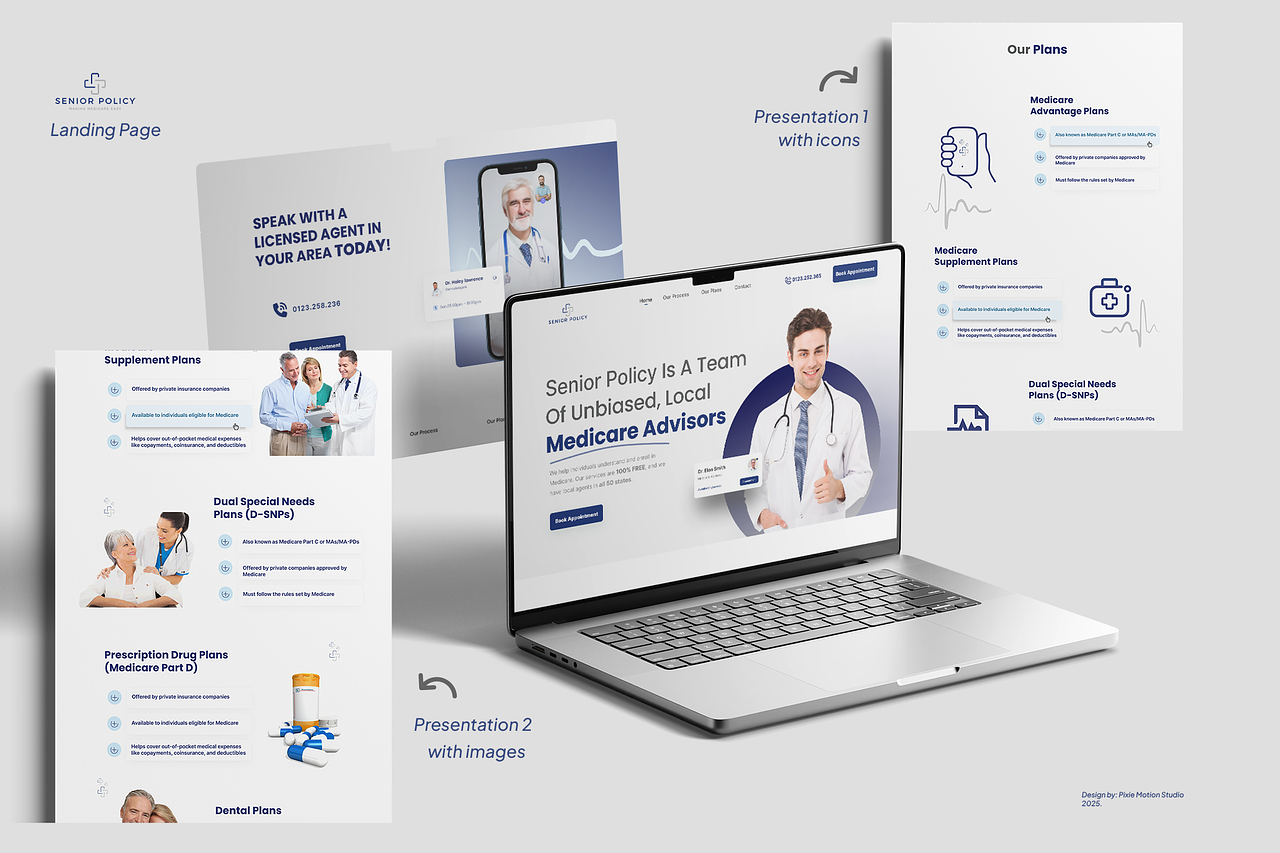 Conception landing page de conseillers médicaux