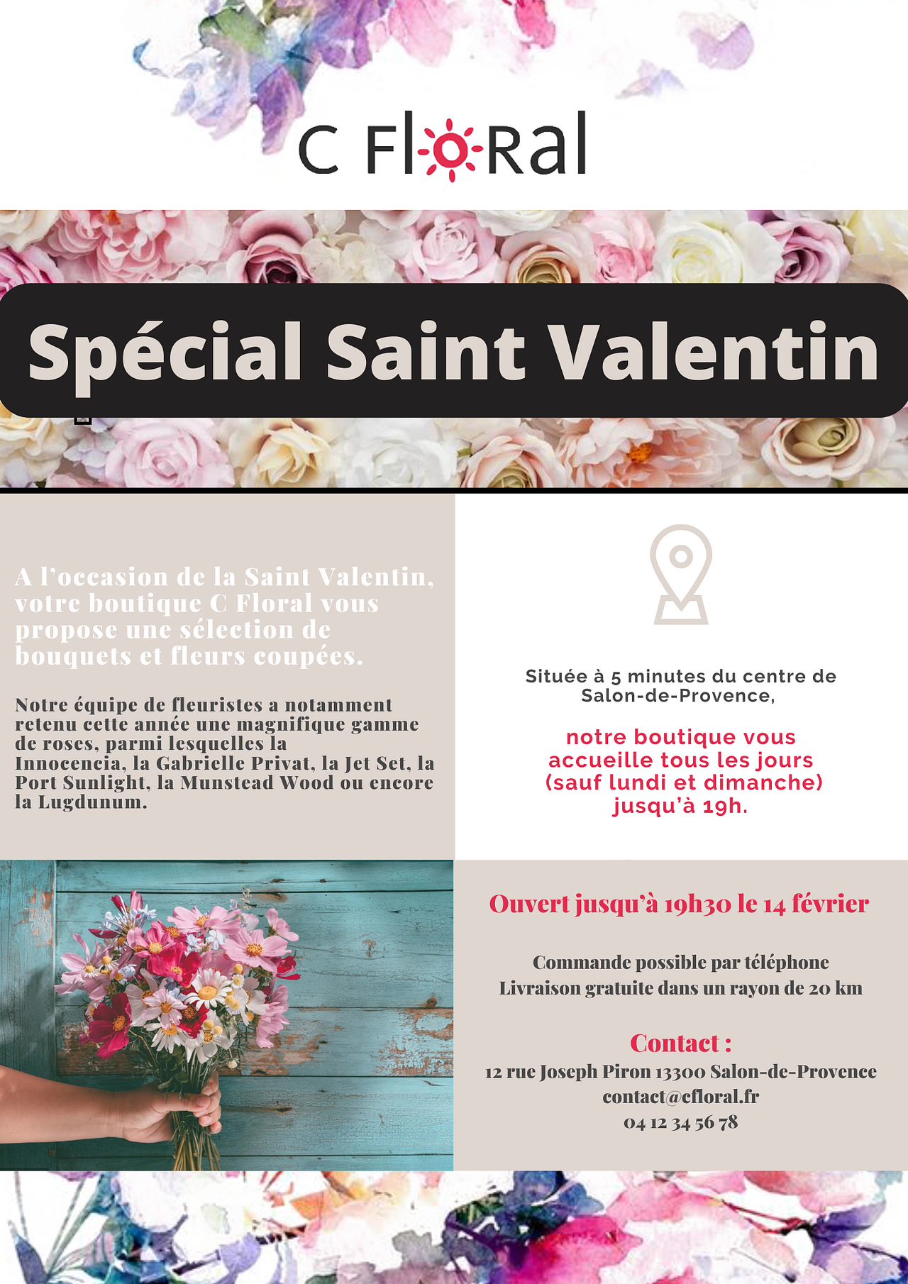 Newsletter pour boutique fleuriste 