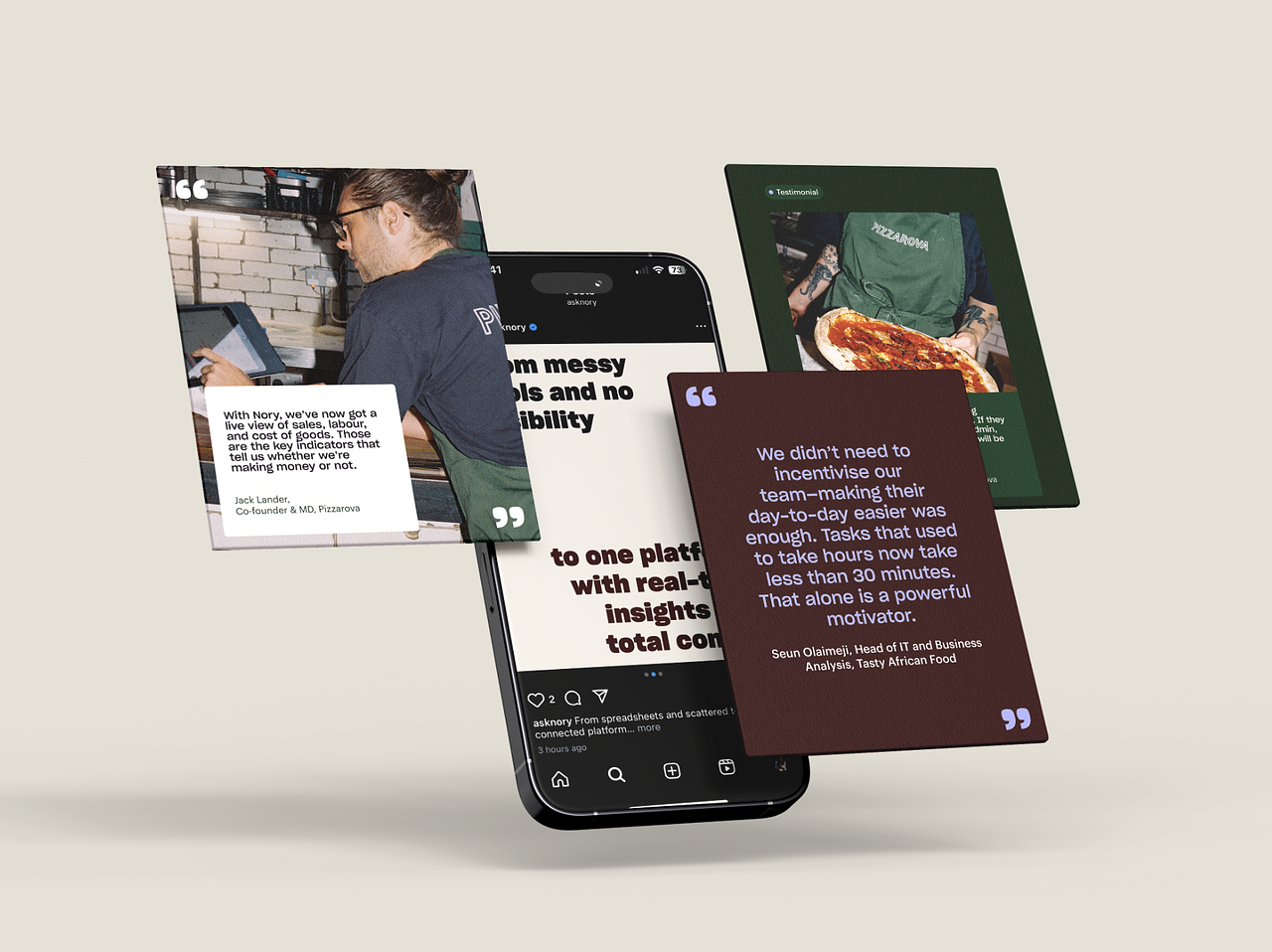 Visuels pour réseaux sociaux pour Nory