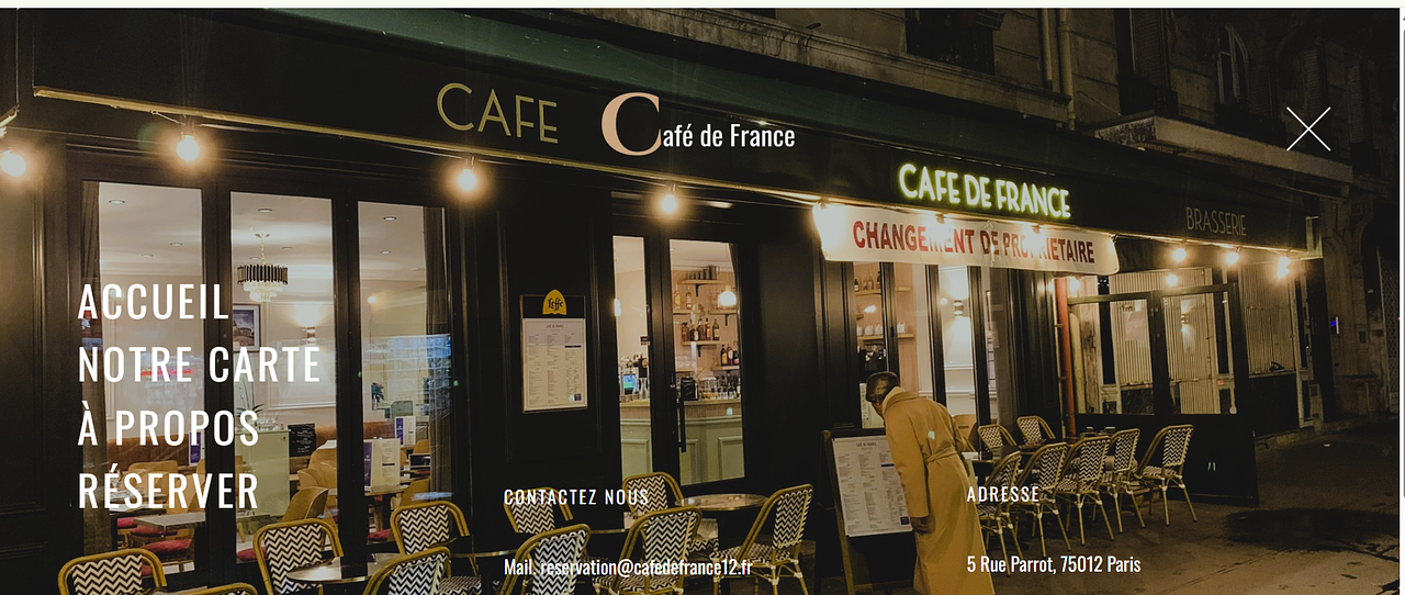 Site web café parisien Gare de lyon