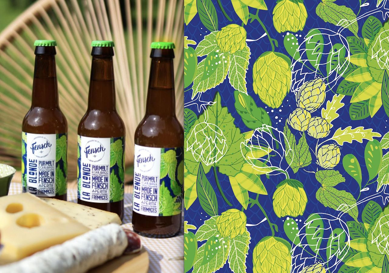 Illustration étiquette bière Brasserie la Fensch