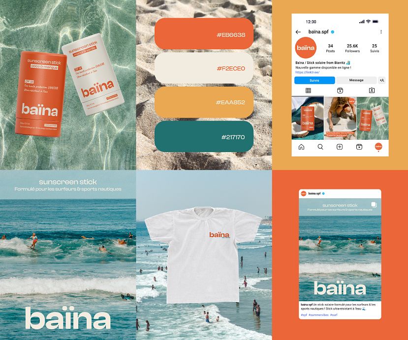Identité visuelle stick solaire - Baïna