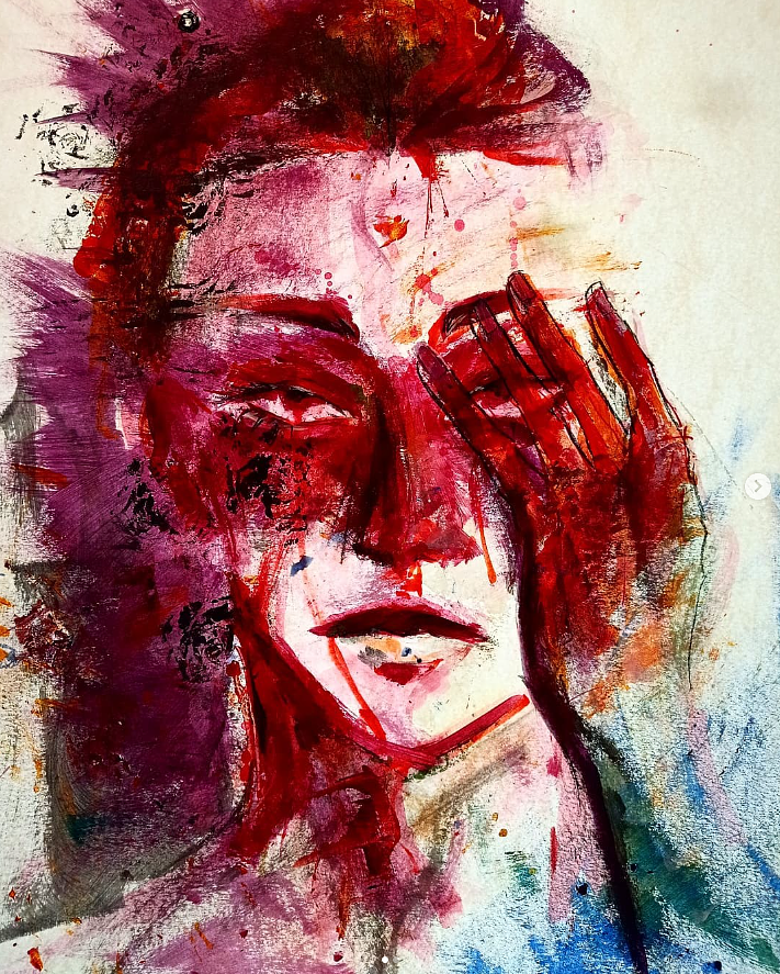 Portrait à l'acrylique
