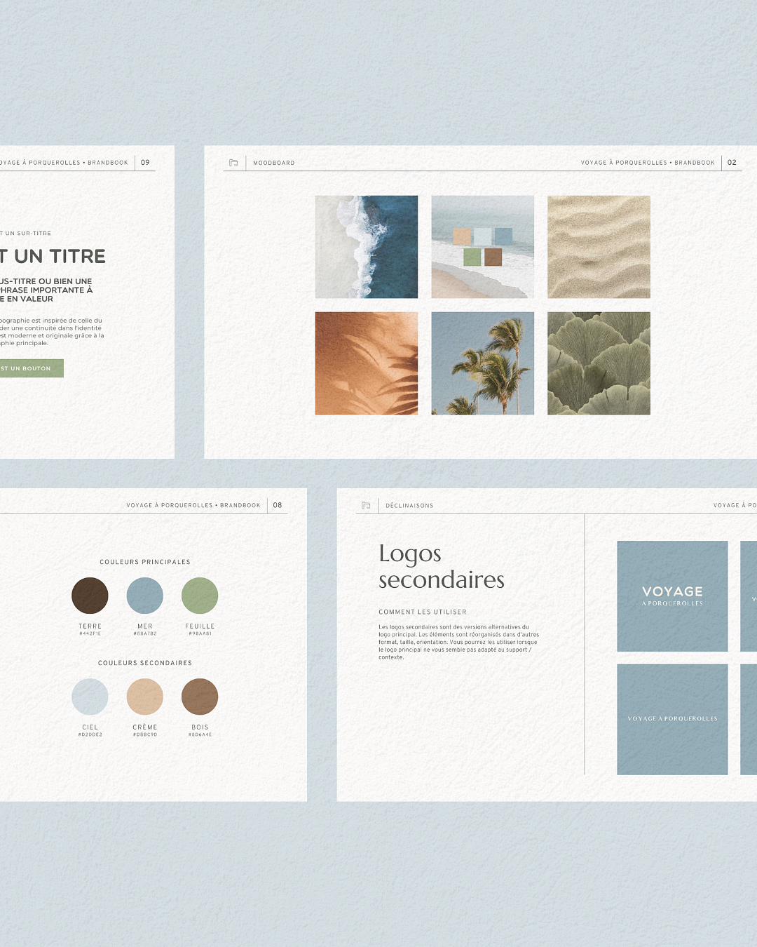 Charte graphique – Univers nature & évasion