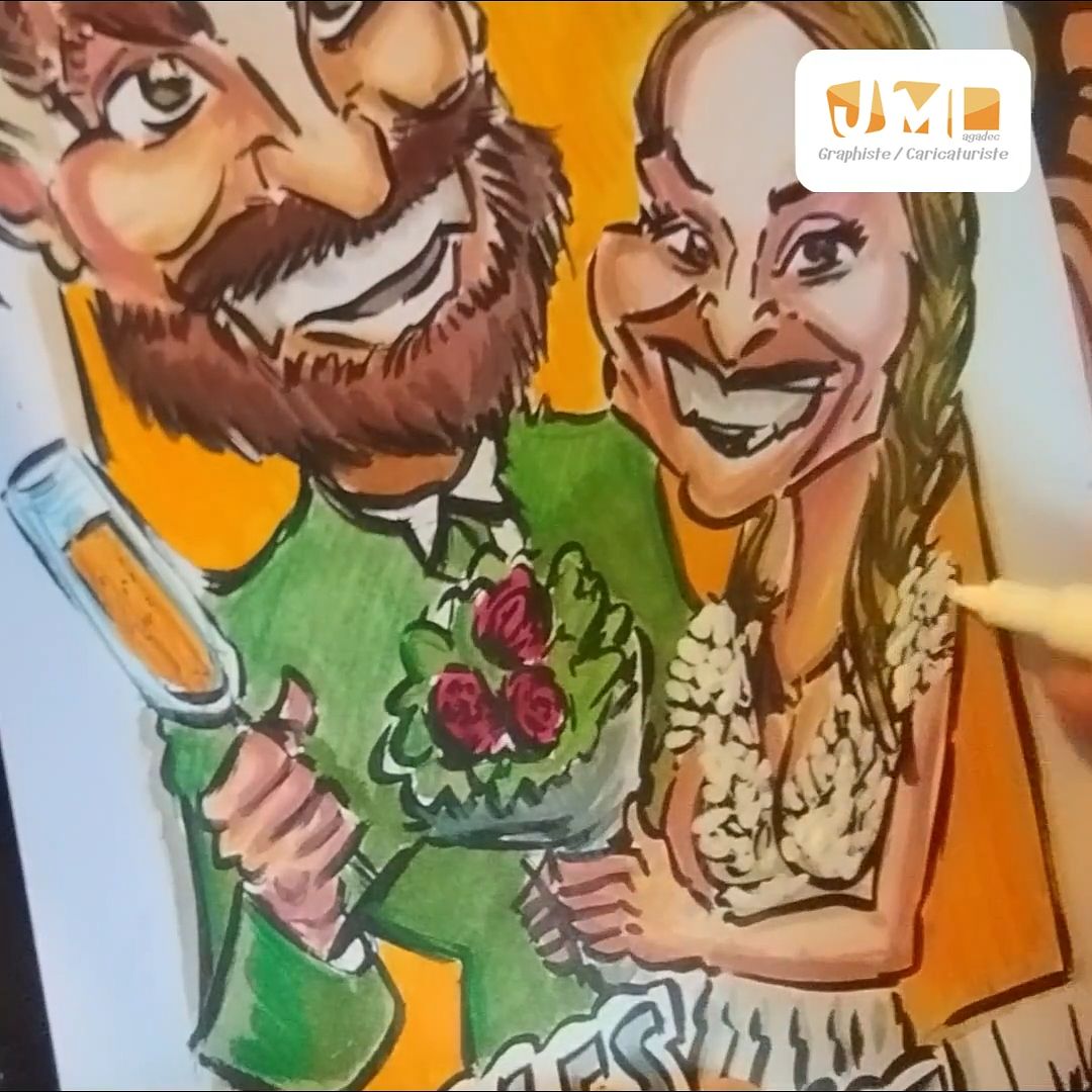 Portrait Caricature pour mariés
