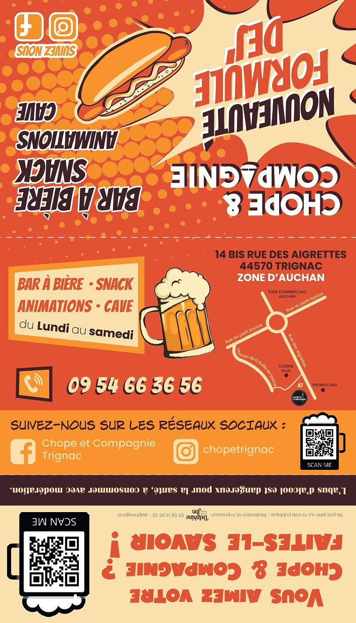 Flyer pour Chope et Compagnie à Trignac