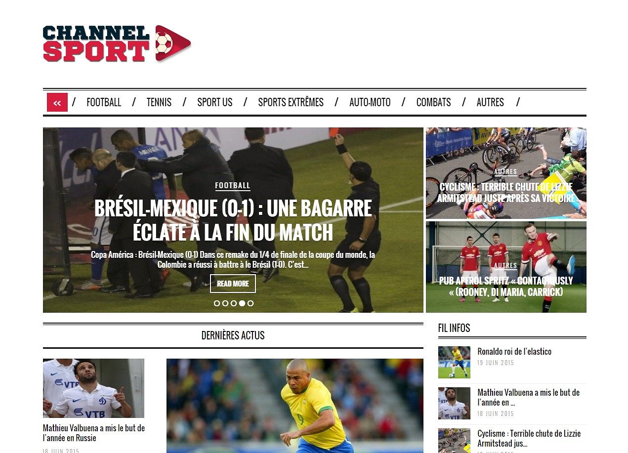 Création du site web de Channel Sport