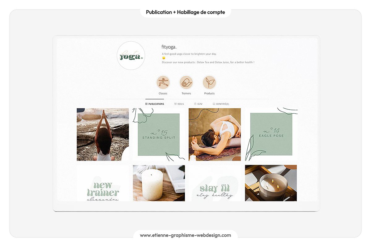 Fit Yoga | Publication + Habillage de compte