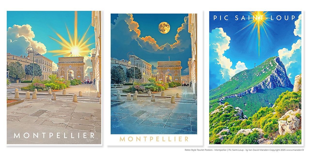 Affiches rétro – Montpellier & Pic Saint-Loup