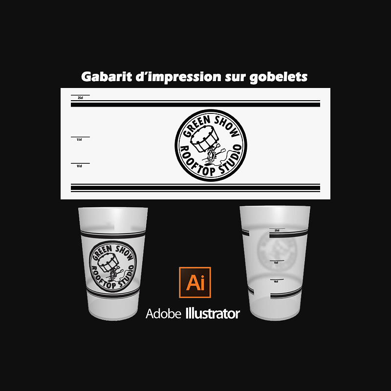 Gabarit d'impression sur gobelets