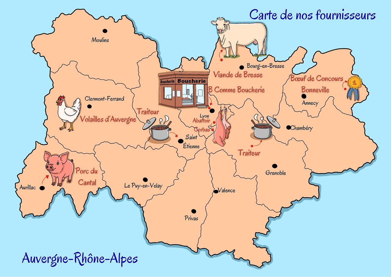 Carte des fournisseurs d’un commerce