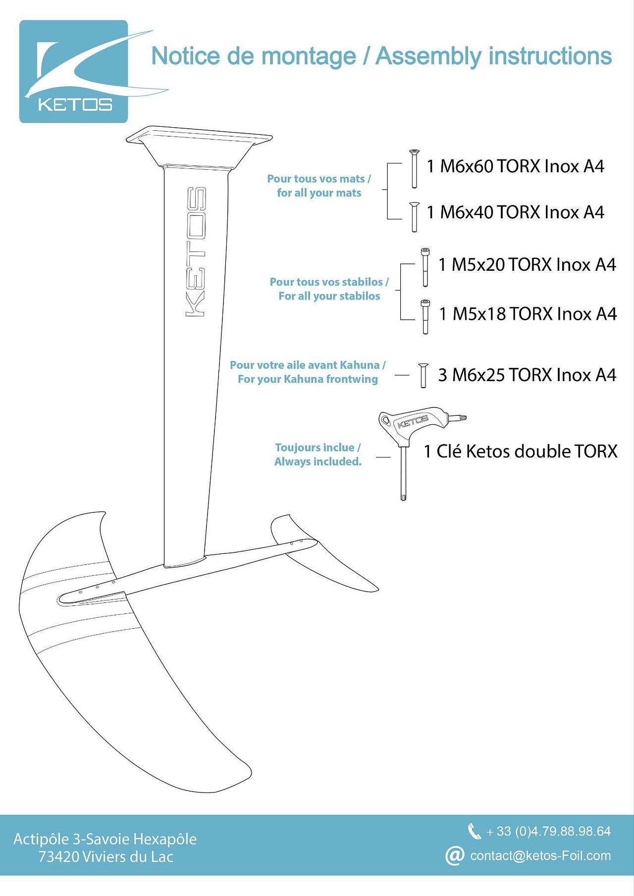 Recto Notice d'assemblage